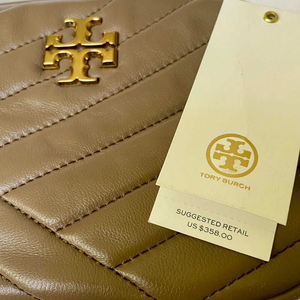 Tory Burch Kira Chevron Small Camera Bag in Classic Taupe
